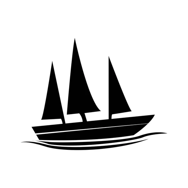 Isoleret sejlbåd ikon billede – Stock-vektor