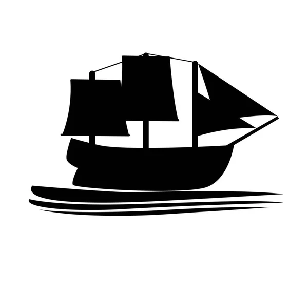 İzole yelkenli simgesi görüntü — Stok Vektör
