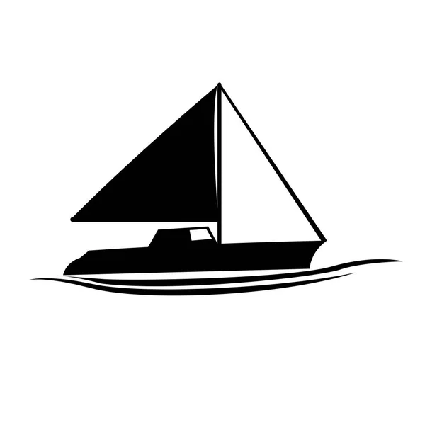 Imagen aislada del icono del velero — Vector de stock