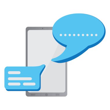 Bir kabarcık sohbetleri simgesi ile Smatphone