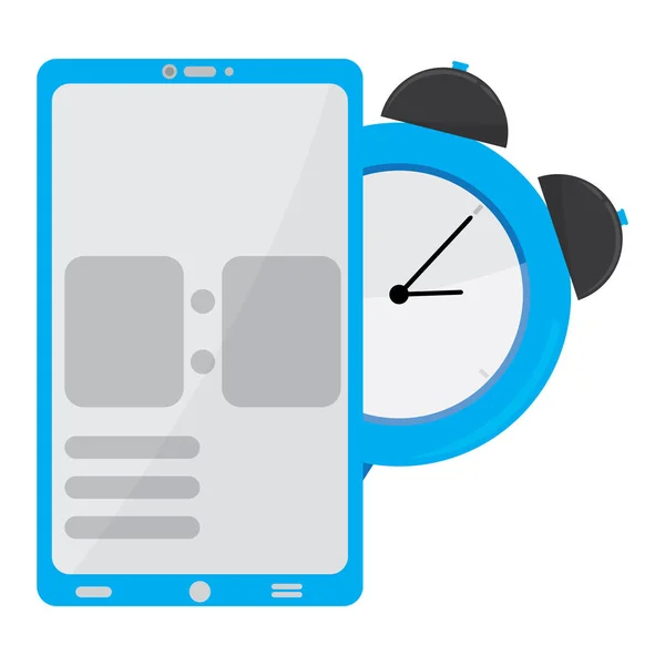 Smartphone avec icône d'horloge — Image vectorielle