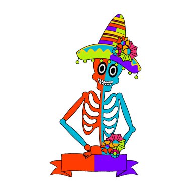 Meksika iskeletli boş afiş