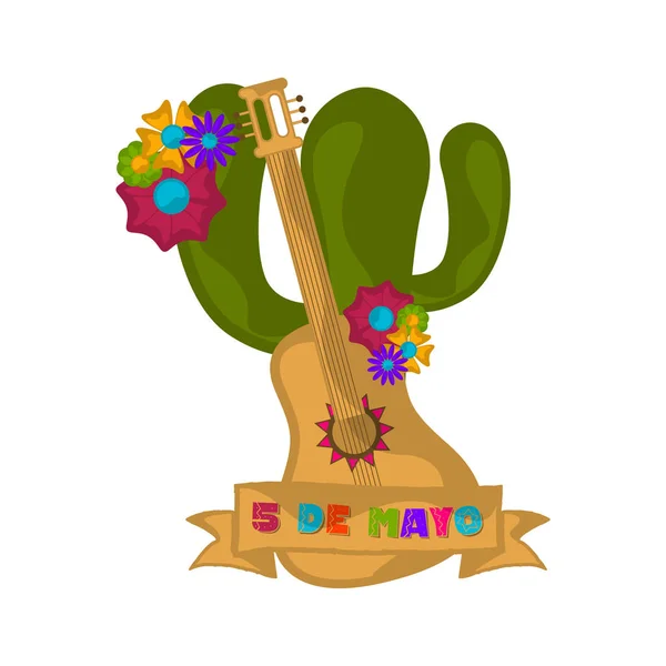 Banner Cinco de Mayo con un cactus — Vector de stock