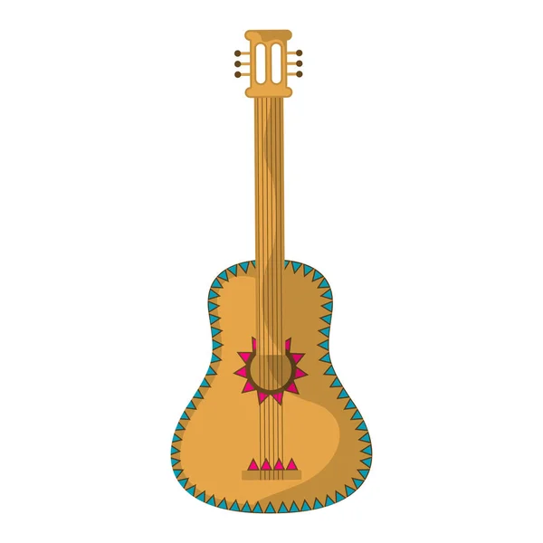 Chitarra messicana isolata colorata e decorata — Vettoriale Stock