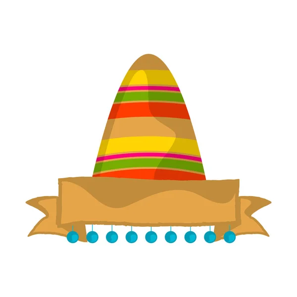 Traditionele Mexicaanse hoed met een banner — Stockvector