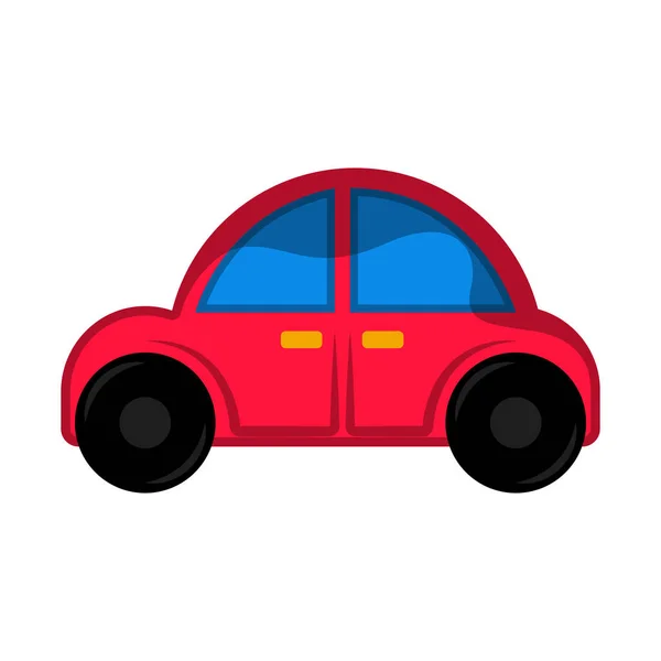 Ізольована іграшка червоного автомобіля для дітей — стоковий вектор