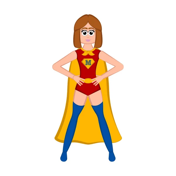 Geïsoleerd super mom karakter met een kostuum — Stockvector