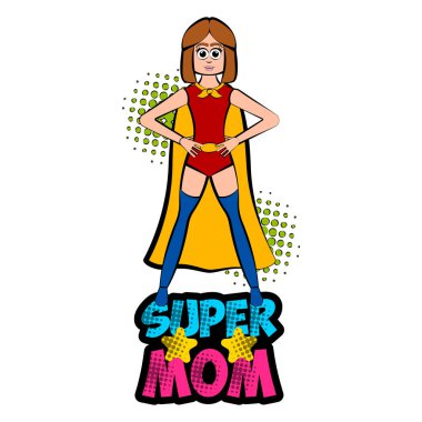 Bir kostüm ile izole süper anne karakter