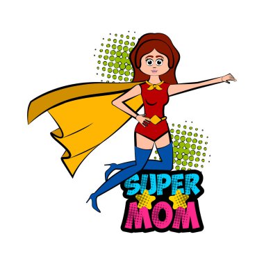 Bir kostüm ile izole süper anne karakter