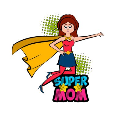 Bir kostüm ile izole süper anne karakter