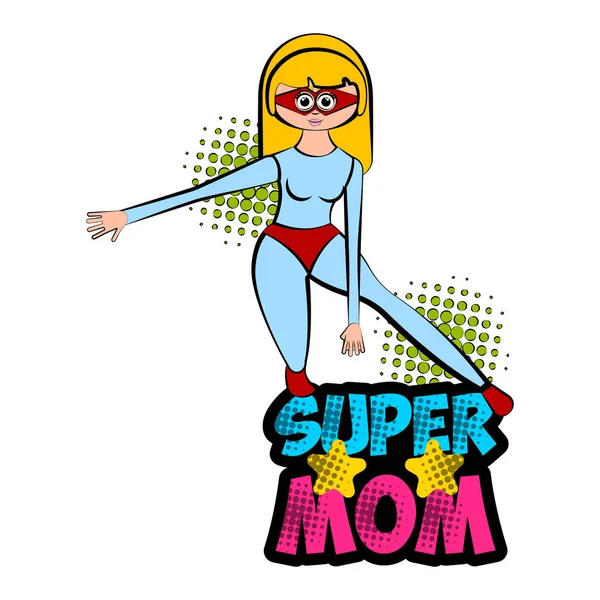 Isolado super mãe personagem com um traje —  Vetores de Stock