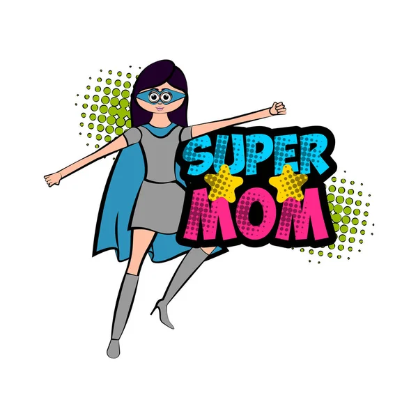 Isolado super mãe personagem com um traje — Vetor de Stock