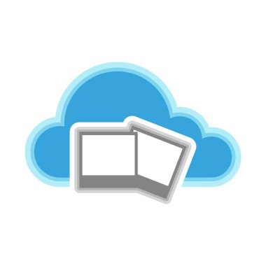 Fotoğraf sembollerini içeren bulut bilgi işlem simgesi