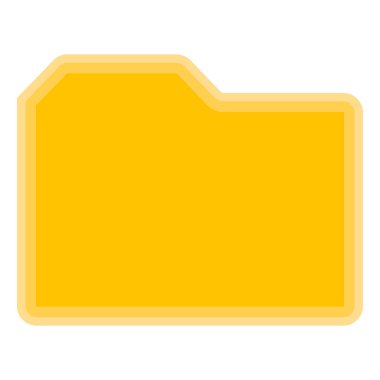 Beyaz arka planda yalıtılmış sarı klasör simgesi