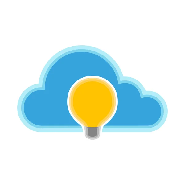 Cloud-Computing-Symbol mit Glühbirnen-Symbol — Stockvektor