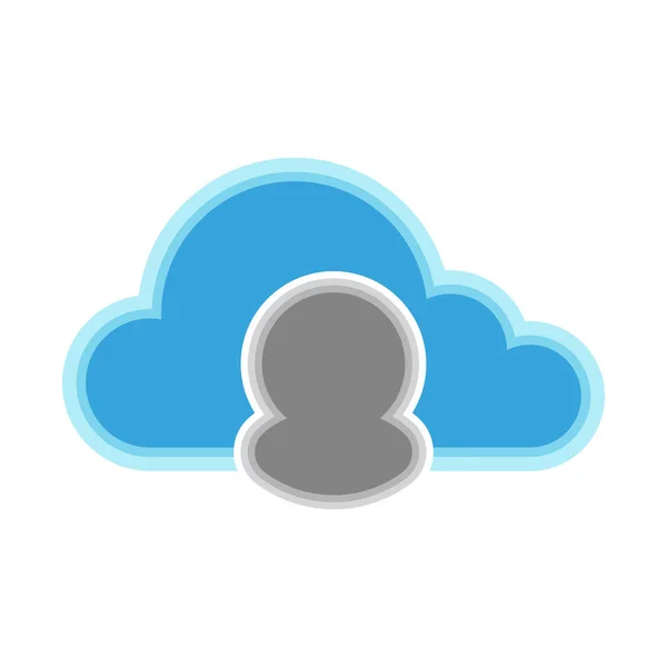 Cloud-Computing-Symbol mit einem Personensymbol — Stockvektor