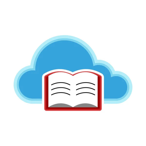 Cloud Computing ikon egy könyv szimbólum — Stock Vector