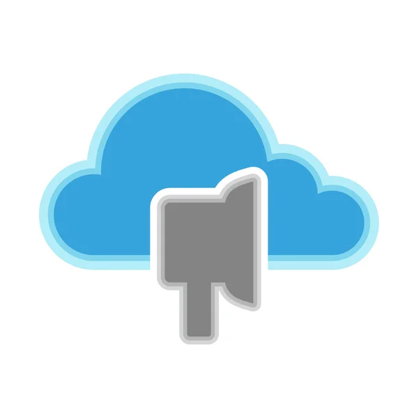 Cloud Computing-Symbol mit Ohrpolster-Symbol — Stockvektor