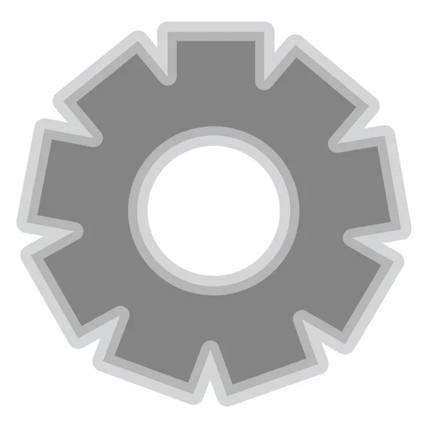 Simbolo dell'ingranaggio grigio isolato — Vettoriale Stock