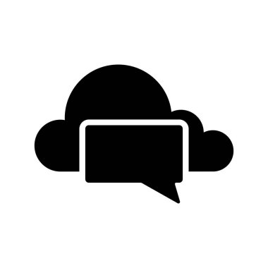 Kabarcıksohbet sembolü içeren bulut bilgi işlem simgesi
