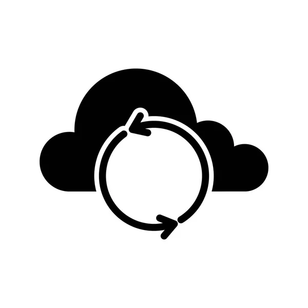Icono de computación en nube con un símbolo de actualización — Vector de stock