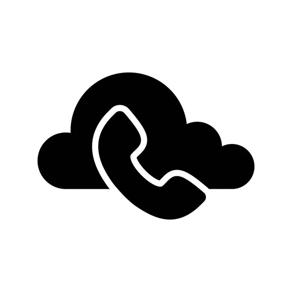 Ícone de computação em nuvem com um símbolo de telefone —  Vetores de Stock
