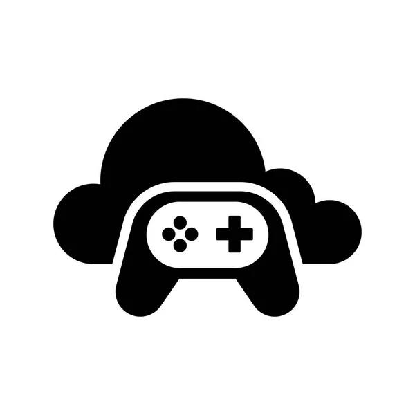 Gamepad simgesine sahip bulut bilgi işlem simgesi — Stok Vektör
