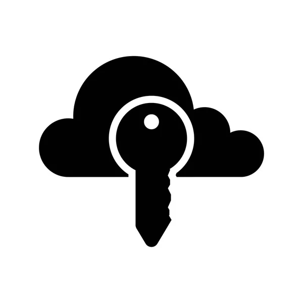 Icona cloud computing con simbolo chiave — Vettoriale Stock