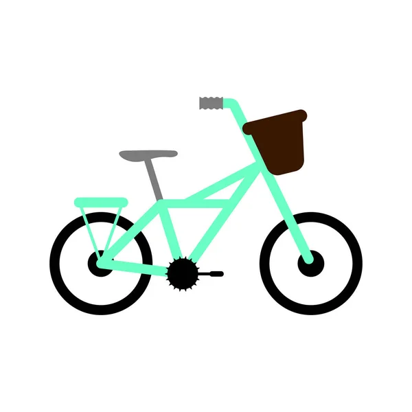 Ізольований кольоровий велосипед з кошиком — стоковий вектор
