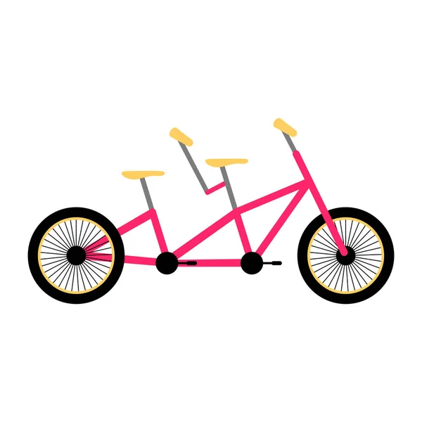 Side view of a dual bicycle for couples — Stock Vector