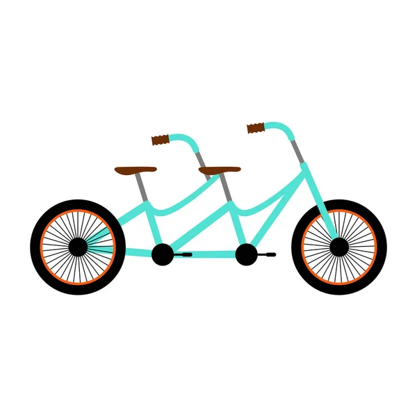 Вид збоку на подвійний велосипед для пар — стоковий вектор
