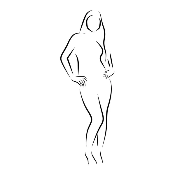 Contorno aislado de una mujer de belleza — Vector de stock