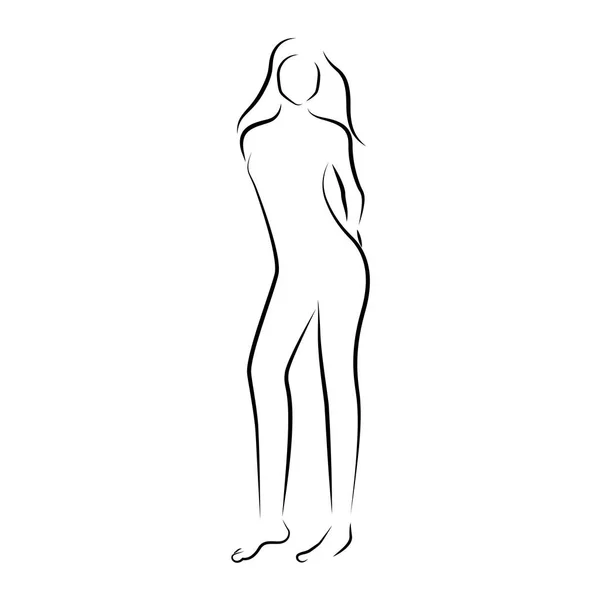 孤立的轮廓的美容女人 — 图库矢量图片