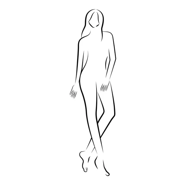 Contorno aislado de una mujer de belleza — Vector de stock