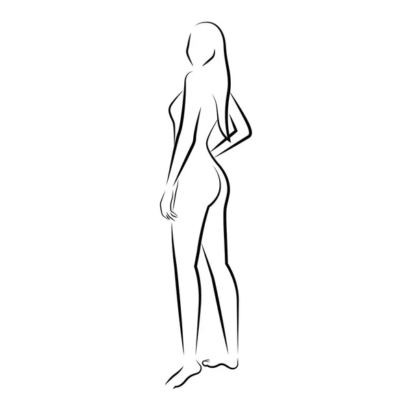 Contorno aislado de una mujer de belleza — Vector de stock