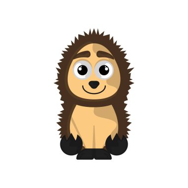 Beyaz arka planda izole sevimli kirpi