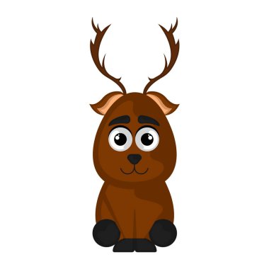 Beyaz arka plan üzerinde izole sevimli reindeer