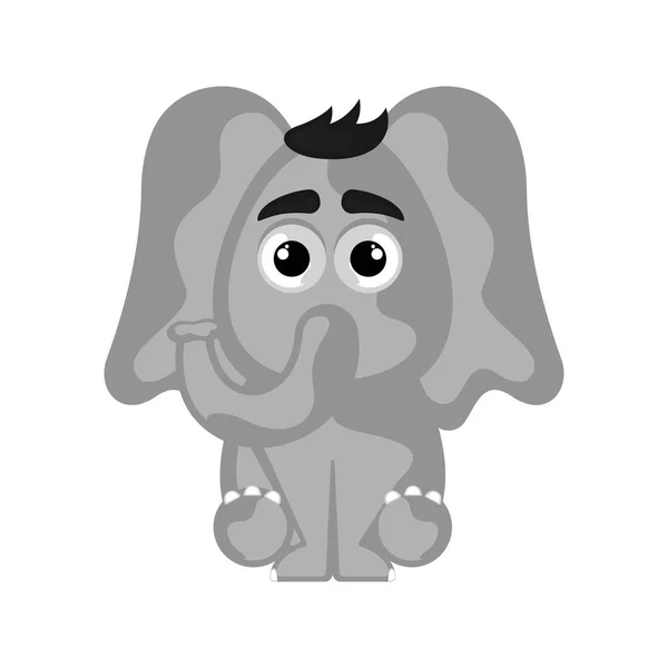 Elefante lindo aislado sobre fondo blanco — Vector de stock