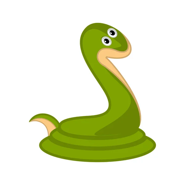 Serpiente linda aislada sobre fondo blanco — Vector de stock