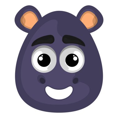 Bir su aygırı izole sevimli avatar