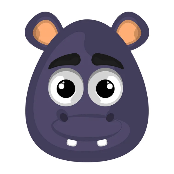 Avatar mignon isolé d'un hippopotame — Image vectorielle