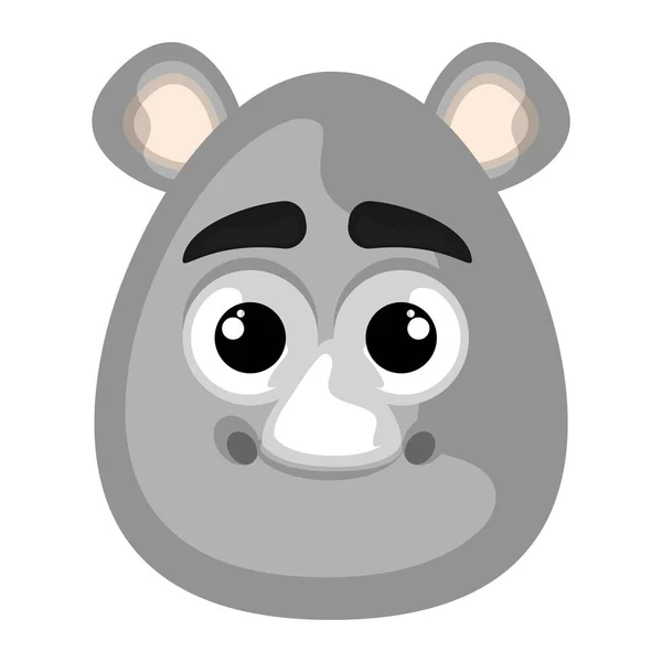 Isolado bonito avatar de um rinoceronte — Vetor de Stock