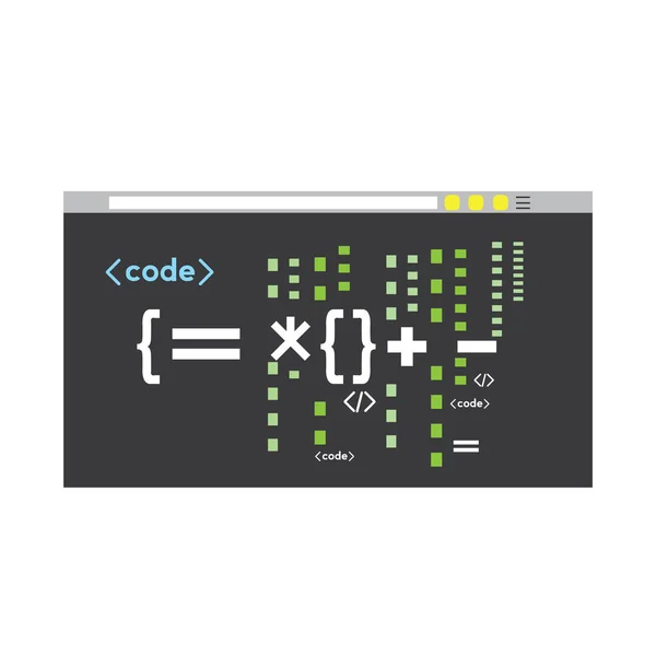 브라우저 창에서 프로그래밍 코드 — 스톡 벡터