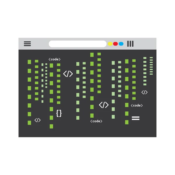 Programový kód v okně prohlížeče — Stockový vektor