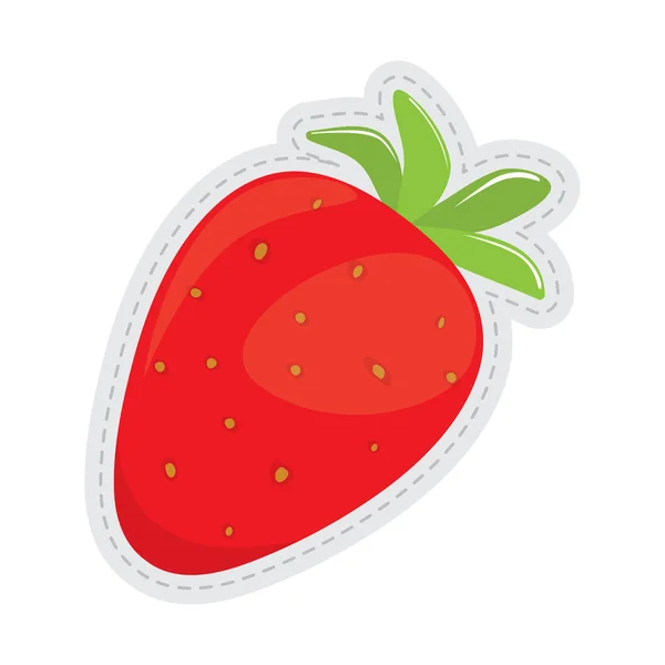 Strawberry dotted sticker — Stock Vector
