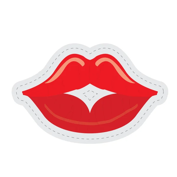 Lippen gestippelde sticker — Stockvector