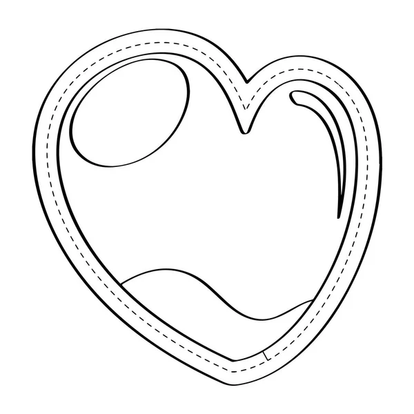 Corazón icono pegatina punteada — Vector de stock