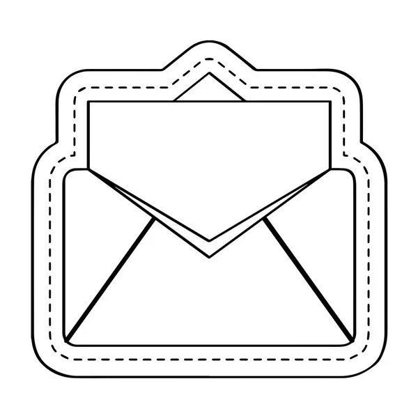 Εικονίδιο ανοιχτού γράμματος με διακεκομμένο αυτοκόλλητο — Διανυσματικό Αρχείο