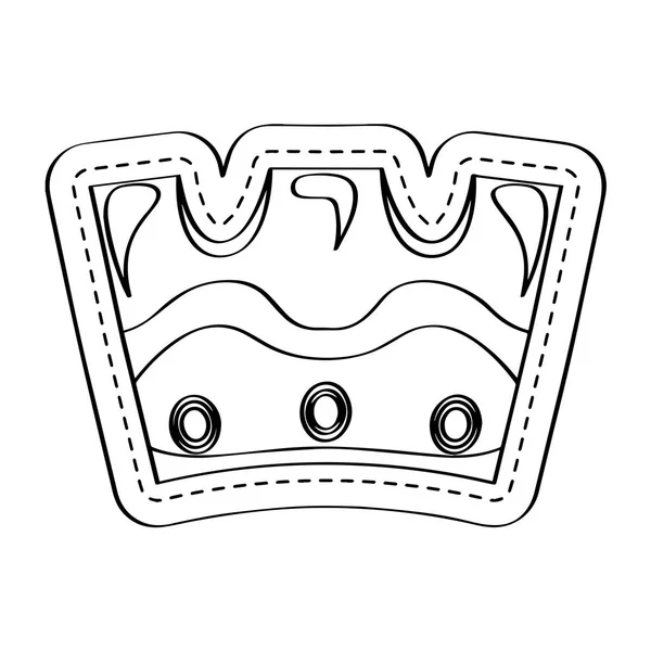 Crown icon dotted sticker — Stock Vector