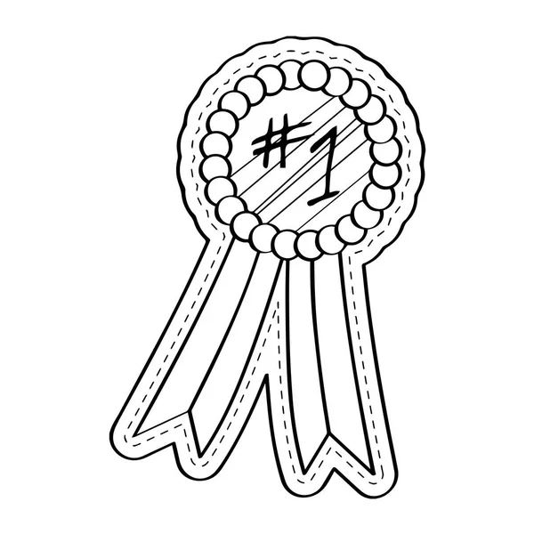 メダルアイコンの点線ステッカー — ストックベクタ